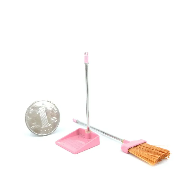 CJ Miniature Broom and Trash Shovel Dollhouse Kitchen Accessories Necklaces