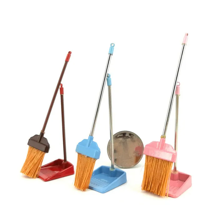 CJ Miniature Broom and Trash Shovel Dollhouse Kitchen Accessories Necklaces