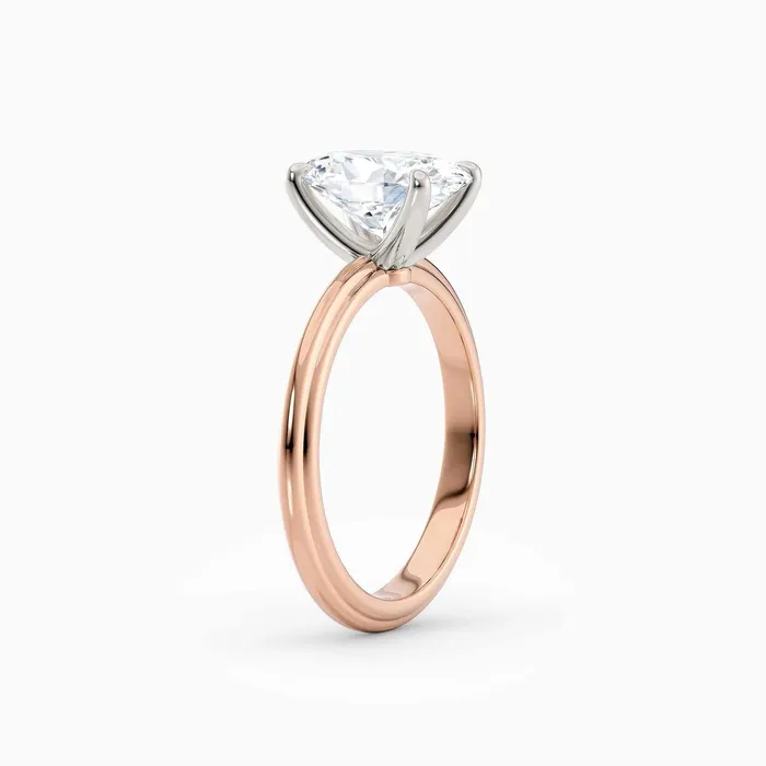 Honey Jewelry Co Rings Abby Oval Solitaire Tapered Band Engagement Ring