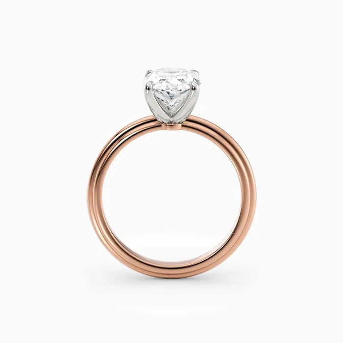 Honey Jewelry Co Rings Abby Oval Solitaire Tapered Band Engagement Ring