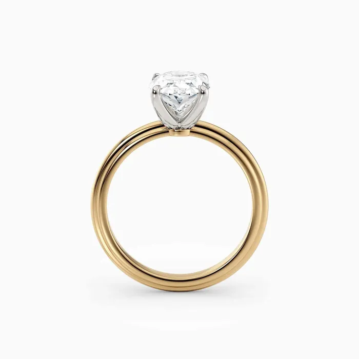 Honey Jewelry Co Rings Abby Oval Solitaire Tapered Band Engagement Ring