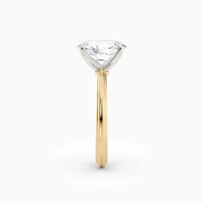 Honey Jewelry Co Rings Abby Oval Solitaire Tapered Band Engagement Ring