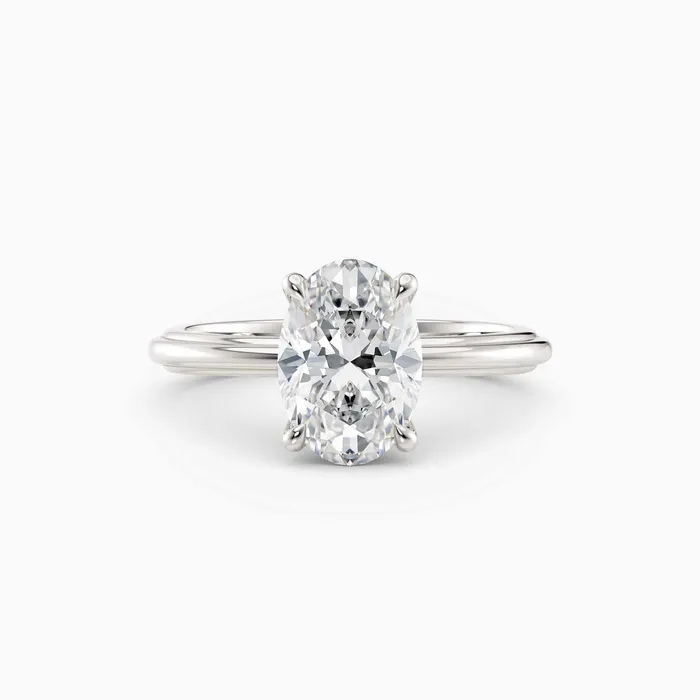 Honey Jewelry Co Rings Abby Oval Solitaire Tapered Band Engagement Ring