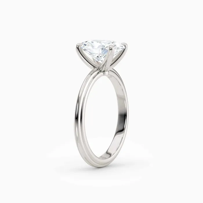 Honey Jewelry Co Rings Abby Oval Solitaire Tapered Band Engagement Ring