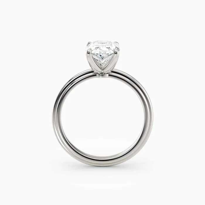 Honey Jewelry Co Rings Abby Oval Solitaire Tapered Band Engagement Ring