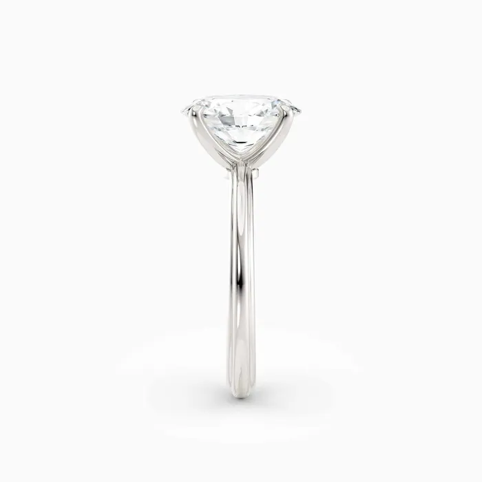 Honey Jewelry Co Rings Abby Oval Solitaire Tapered Band Engagement Ring