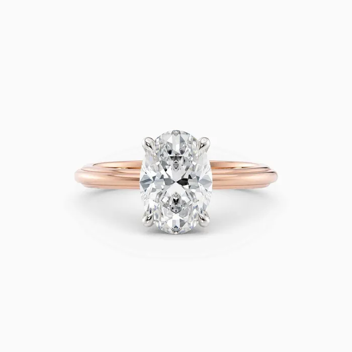 Honey Jewelry Co Rings Abby Oval Solitaire Tapered Band Engagement Ring