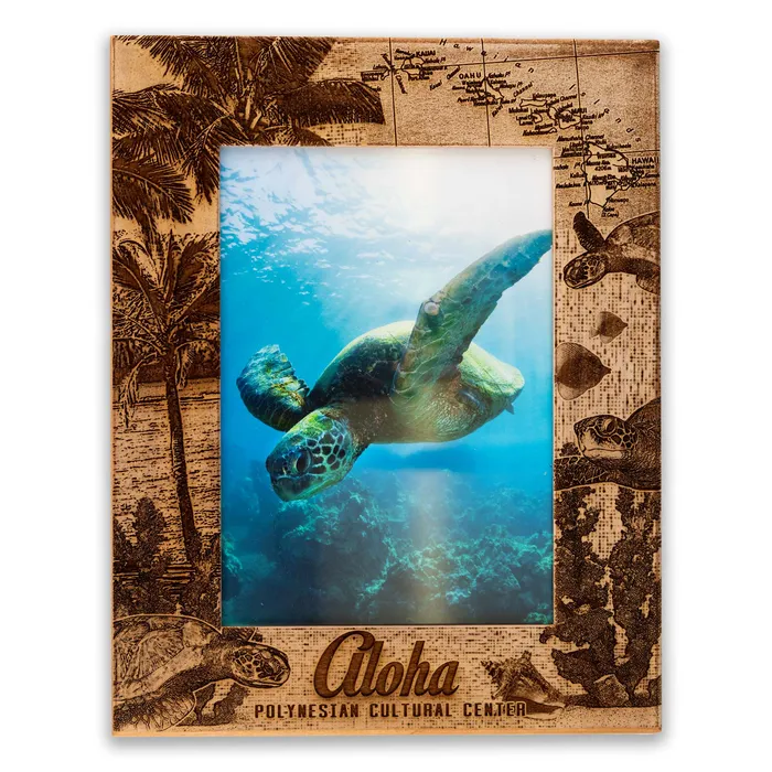 Rings GIFTWORKSPLUS Polynesian Cultural Center Sea Turtle Wood Photo Frame