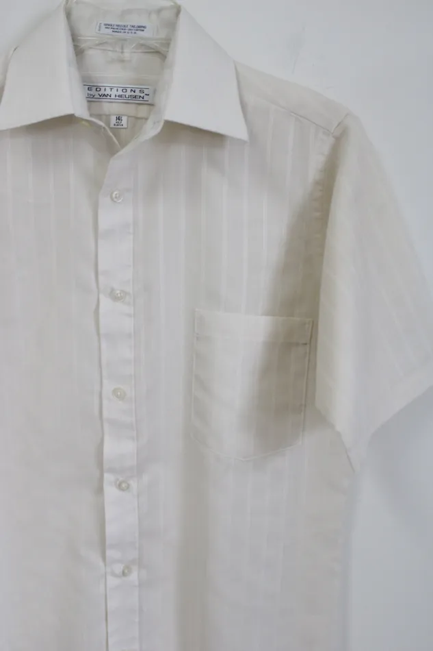 Van Heusen Earrings Editions By Van Heusen Cream Striped Button Down Shirt 14 12