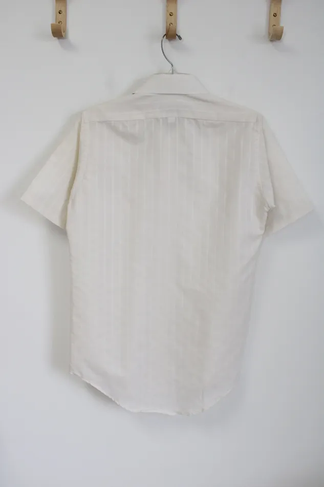 Van Heusen Earrings Editions By Van Heusen Cream Striped Button Down Shirt 14 12