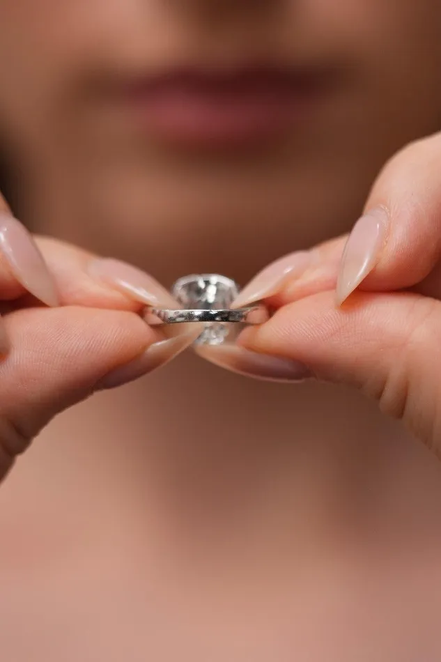 Attrangi Rings Round Solitaire with Clustered Diamonds in Cushion Shape Ring Attrangi Rings Round Solitaire with Clustered Diamonds in Cushion Shape Ring