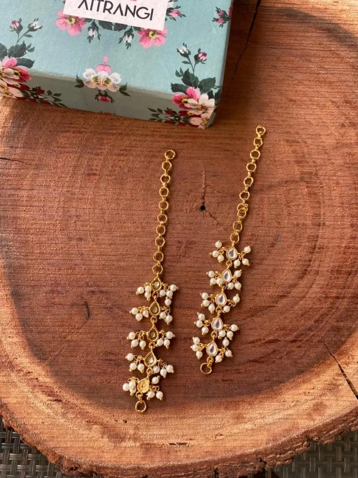 attrangi1 Earrings Polki Ear Chain