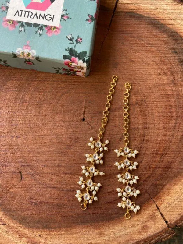 attrangi1 Earrings Polki Ear Chain attrangi1 Earrings Polki Ear Chain