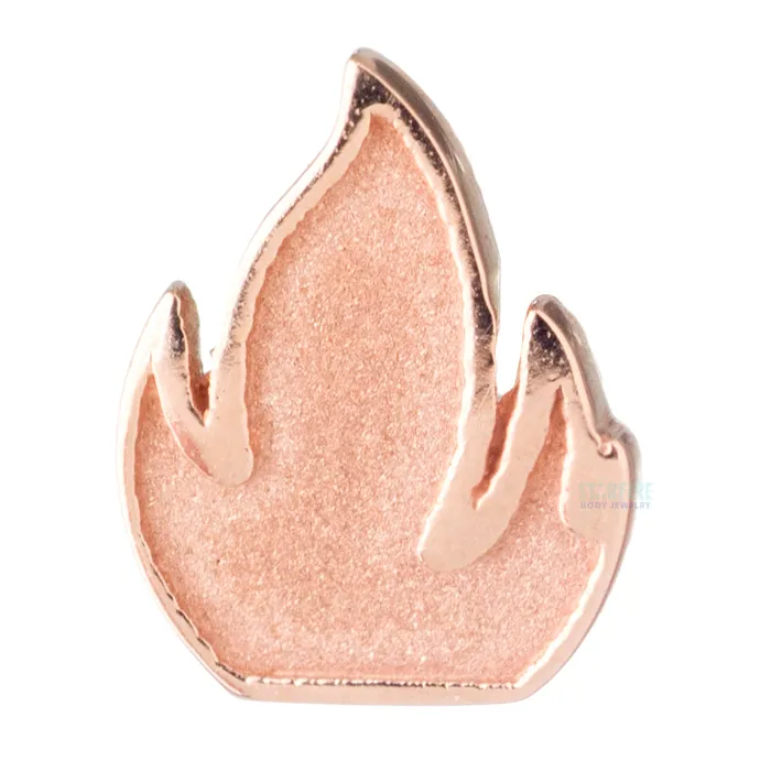 Body Vision BVLA Relief Flame Threaded End in Gold Earrings