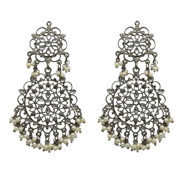 Earrings Swati Silver Oxidized Filigree Statement Earrings Teejh Earrings Swati Silver Oxidized Filigree Statement Earrings Teejh