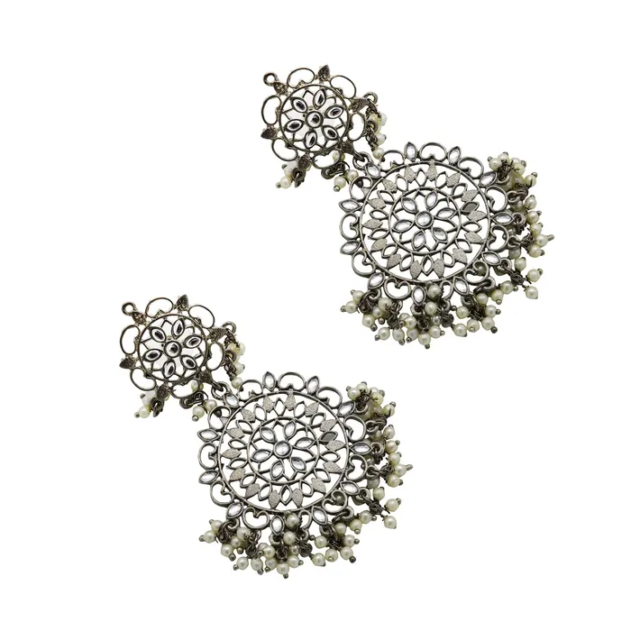 Earrings Swati Silver Oxidized Filigree Statement Earrings Teejh Earrings Swati Silver Oxidized Filigree Statement Earrings Teejh
