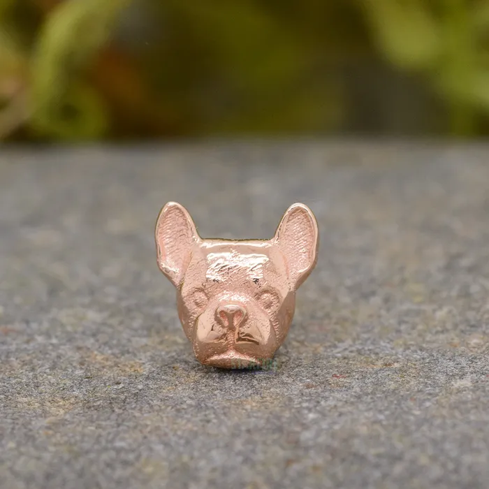 Mushroom Body Jewelry mushroom Earrings threadless Dog End in Gold