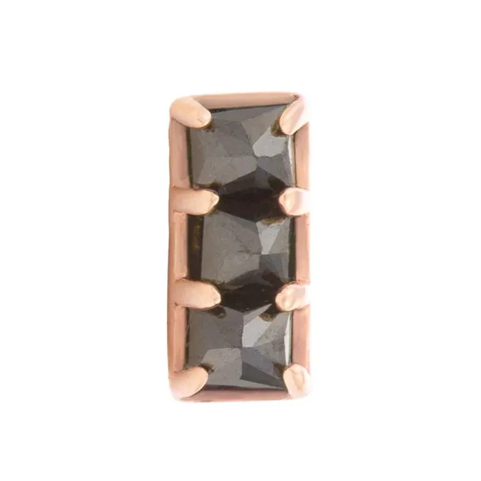 Tawapa Earrings threadless Shade Pin in Gold with Gemstones