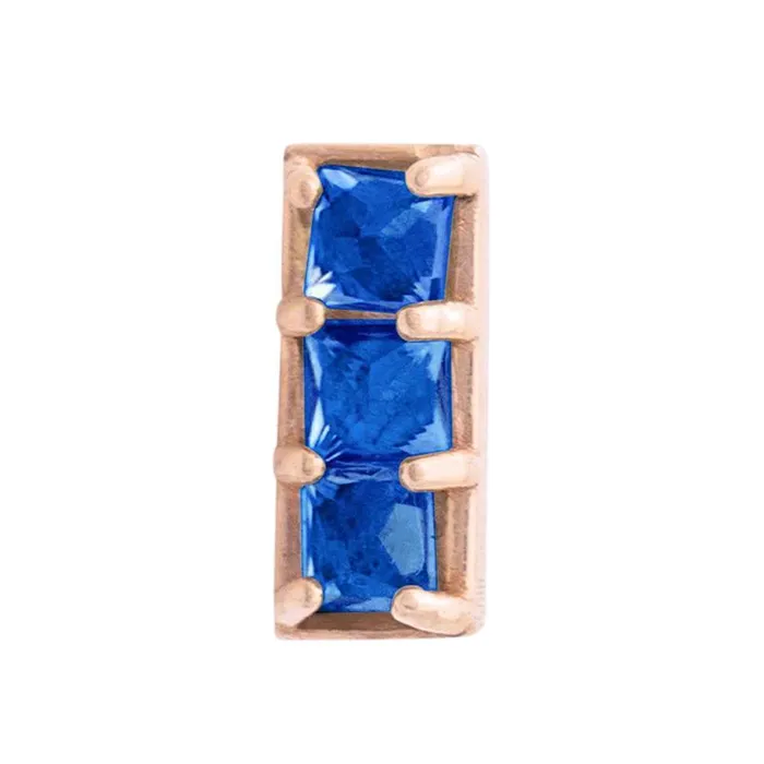 Tawapa Earrings threadless Shade Pin in Gold with Gemstones