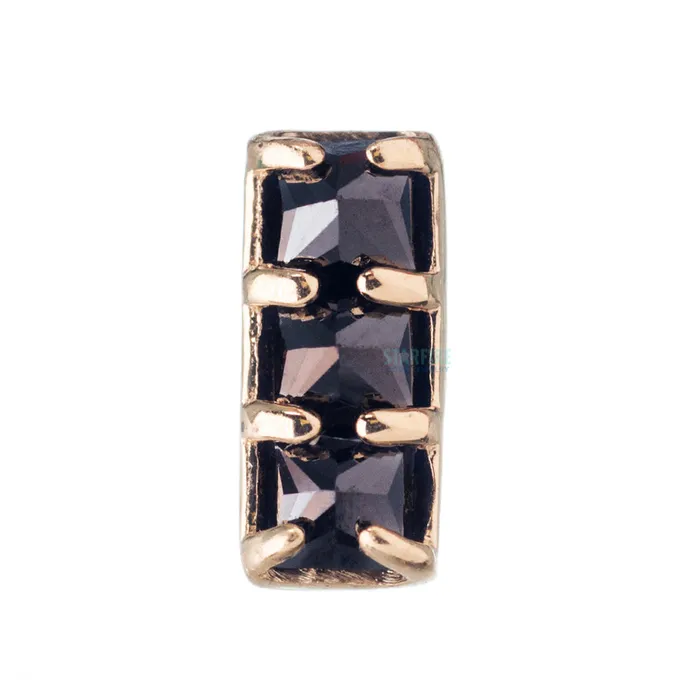 Tawapa Earrings threadless Shade Pin in Gold with Gemstones
