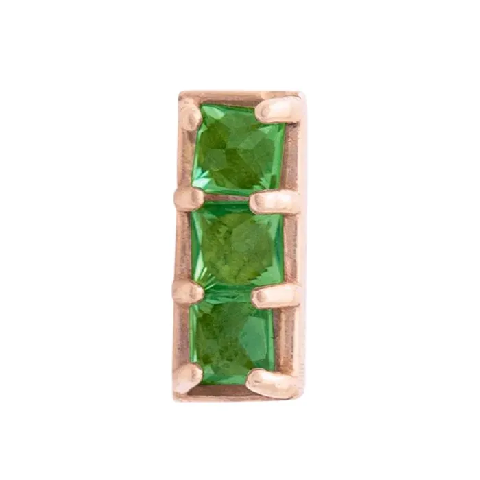 Tawapa Earrings threadless Shade Pin in Gold with Gemstones
