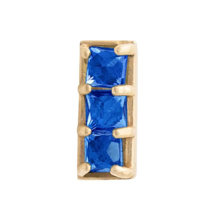 Tawapa Earrings threadless Shade Pin in Gold with Gemstones