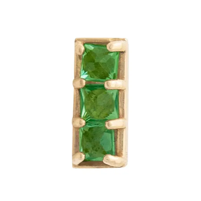 Tawapa Earrings threadless Shade Pin in Gold with Gemstones