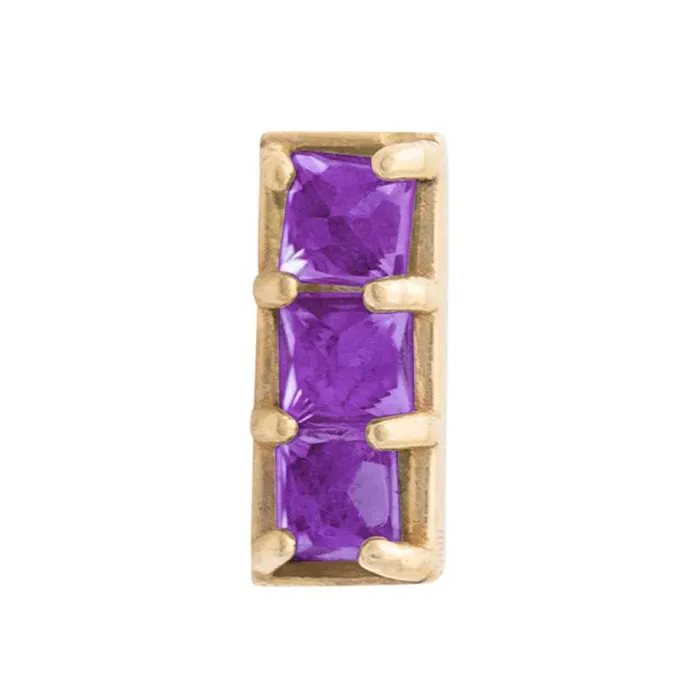 Tawapa Earrings threadless Shade Pin in Gold with Gemstones