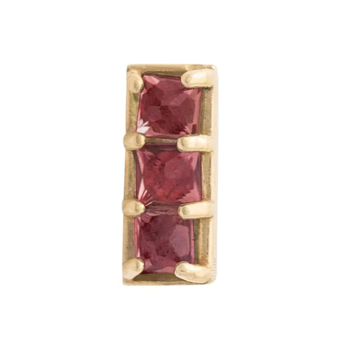 Tawapa Earrings threadless Shade Pin in Gold with Gemstones