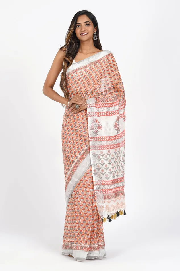Teejh Earrings Teejh Urmila Linen Saree