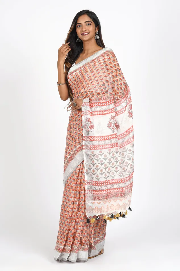Teejh Earrings Teejh Urmila Linen Saree