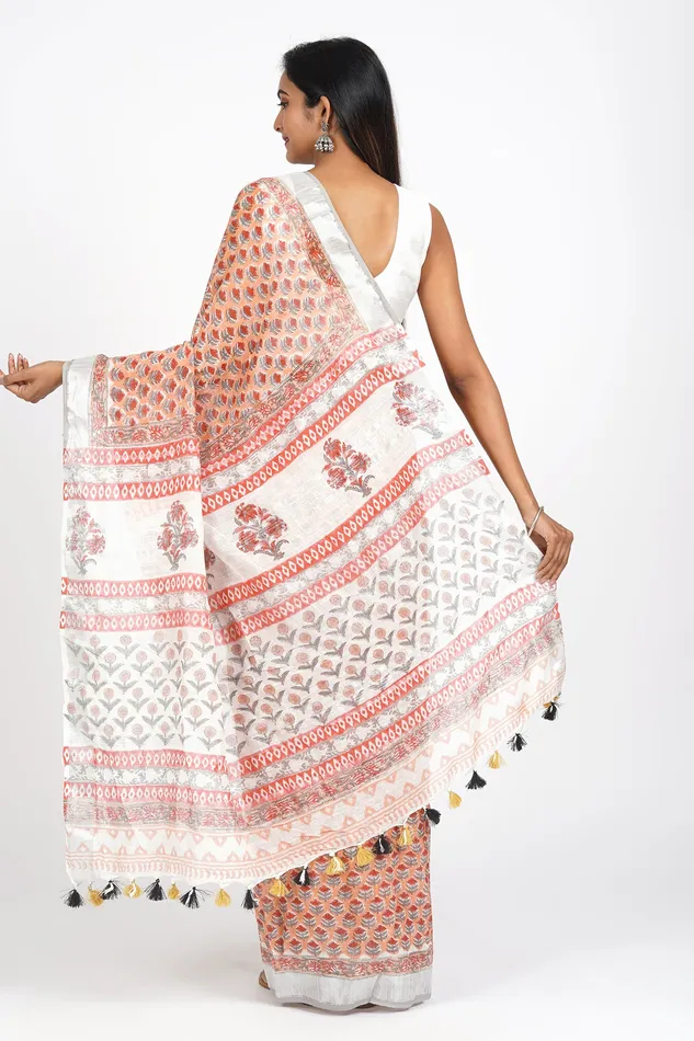 Teejh Earrings Teejh Urmila Linen Saree