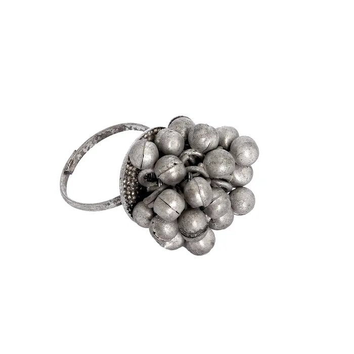Teejh Rings Teejh Arvi Silver Oxidised Ghungroo Jewelry Gift Set