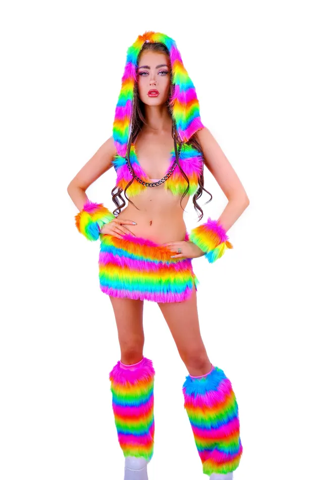 THE LUMI SHOP Necklaces FULL OUTFIT Fuzzy Rainbow Dream Rebel 5 pcs