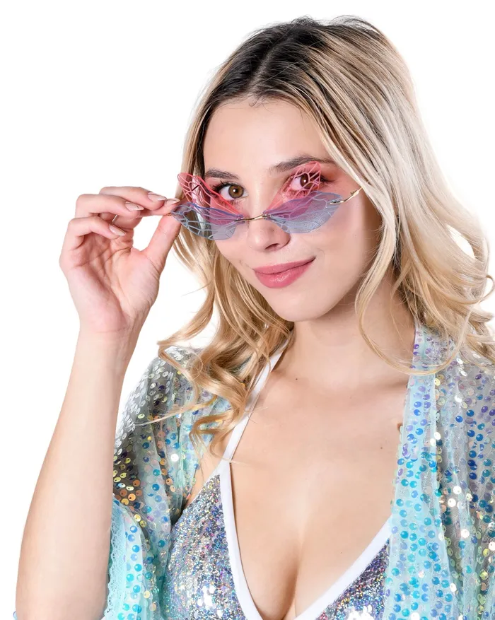 THE LUMI SHOP PinkBlue Butterfly Sunglasses Earrings
