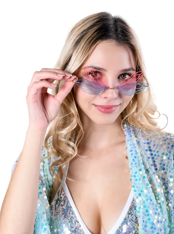 THE LUMI SHOP PinkBlue Butterfly Sunglasses Earrings