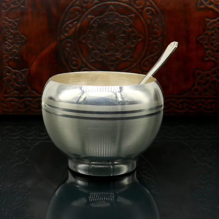 999 fine silver handmade small baby bowl and spoon set silver tumbler flask stay babykids healthy silver vessels utensils sv170 TRIBAL ORNAMENTS Rings