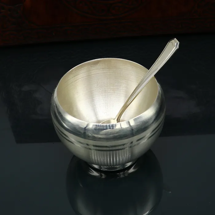 999 fine silver handmade small baby bowl and spoon set silver tumbler flask stay babykids healthy silver vessels utensils sv170 TRIBAL ORNAMENTS Rings