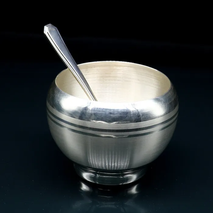 999 fine silver handmade small baby bowl and spoon set silver tumbler flask stay babykids healthy silver vessels utensils sv170 TRIBAL ORNAMENTS Rings