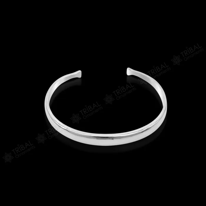 Bracelets Plain shiny solid 925 sterling silver handmade adjustable cuff bangle bracelet unsex gifting jewelry solid shiny bracelet nsk378 TRIBAL ORNAMENTS
