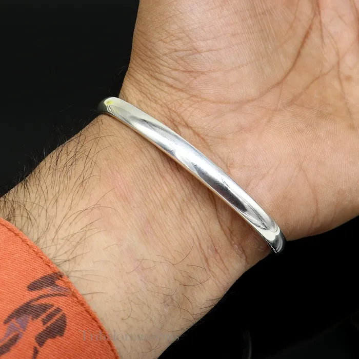 Bracelets Plain shiny solid 925 sterling silver handmade adjustable cuff bangle bracelet unsex gifting jewelry solid shiny bracelet nsk378 TRIBAL ORNAMENTS