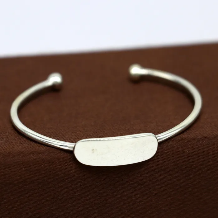Bracelets TRIBAL ORNAMENTS 925 sterling silver exclusive plain bright design new born baby bangle kada baby bracelet kada best gift for your baby from india nbbk222