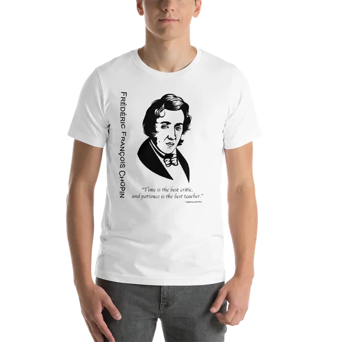 Chopin Silhouette TShirt Piano Fan Shop Earrings