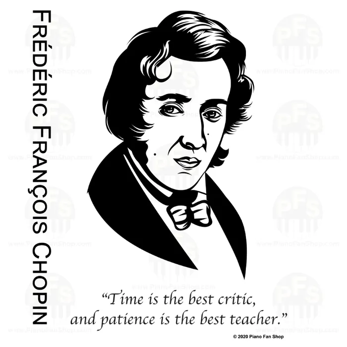 Chopin Silhouette TShirt Piano Fan Shop Earrings