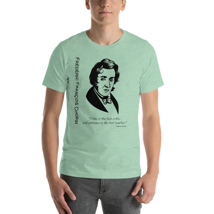 Chopin Silhouette TShirt Piano Fan Shop Earrings