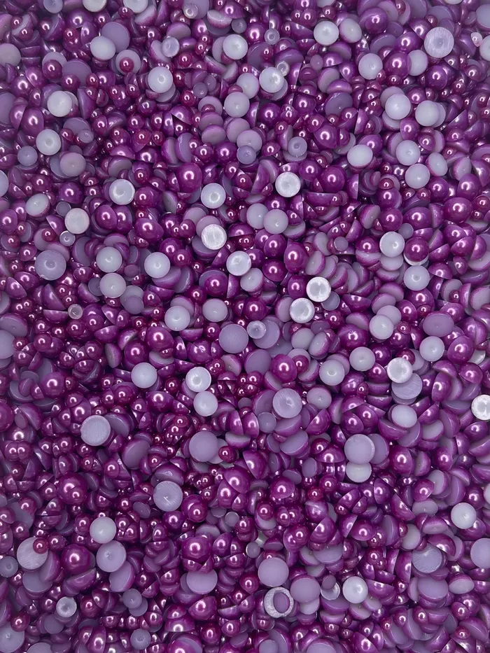 Earrings Plum Purple Pearl Flatback Mixed Rhinestones Set30 grams Twisted Moon Jewelry