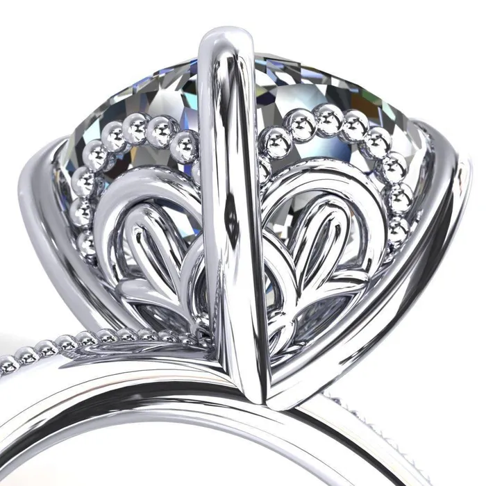 Fire Brilliance Rings Sunny Day Cushion Center Stone Simple Flower With Rainbow Engagement Ring Fire Brilliance Rings Sunny Day Cushion Center Stone Simple Flower With Rainbow Engagement Ring