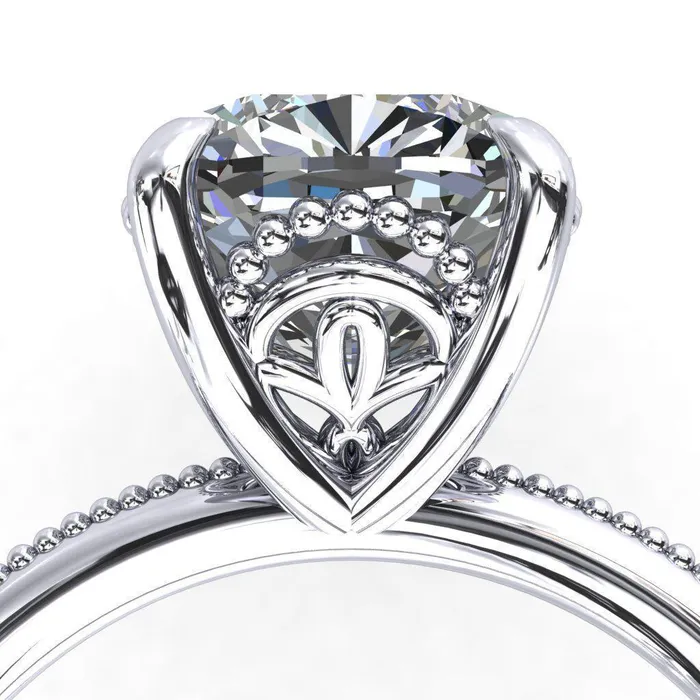 Fire Brilliance Rings Sunny Day Cushion Center Stone Simple Flower With Rainbow Engagement Ring