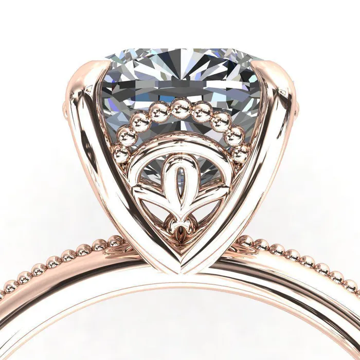 Fire Brilliance Rings Sunny Day Cushion Center Stone Simple Flower With Rainbow Engagement Ring