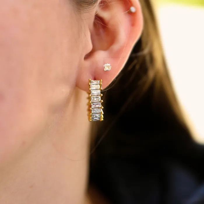 Jewelvers Earrings 18K GoldFilled Cubic Zircon Hoop Earrings Jewelvers Earrings 18K GoldFilled Cubic Zircon Hoop Earrings